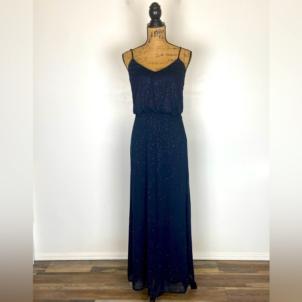 Blondie‎ Nites By Stacy Sklar 90's Y2K Evening Dress Size 3 Glitter Blue Fairy